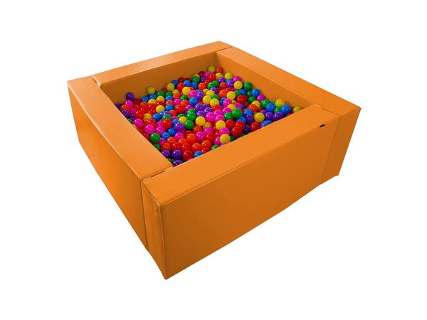 Firkantet ballbasseng med baller – 200 x 200 cm, høyde 60 cm