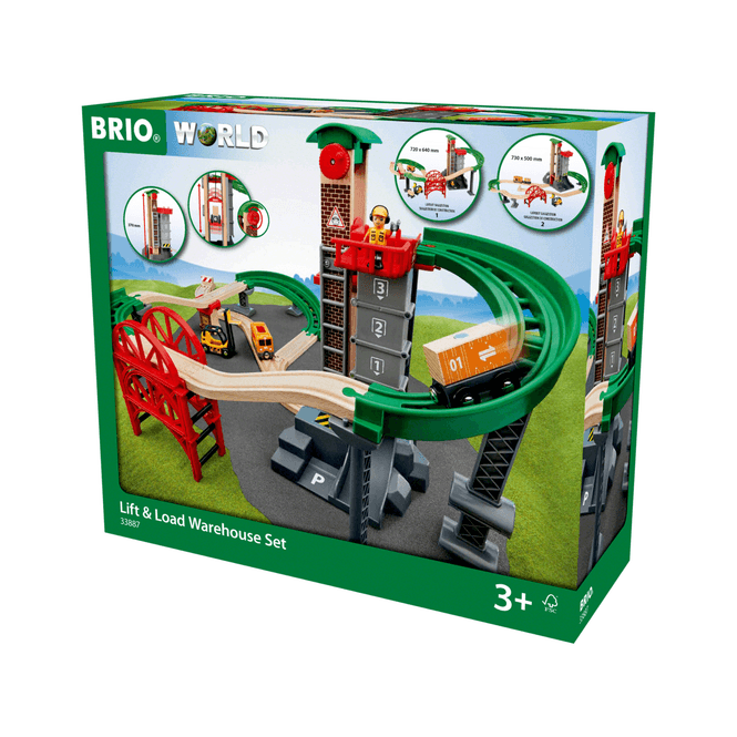 Hovedbilde BRIO® World togbanesett med heis og lager