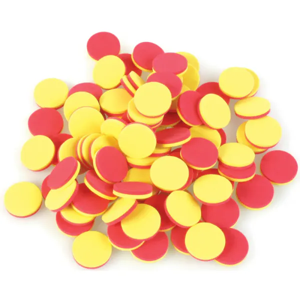 Skumsjetonger, tofarget – rød/gul (200 stk)