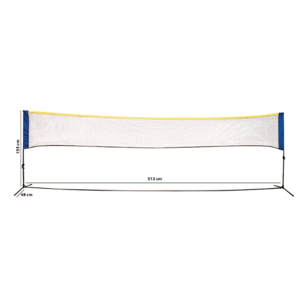Bærbart badmintonnett 5 × 1,55 m