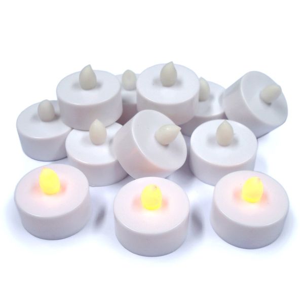 LED Telys med flammeeffekt – Sett med 12