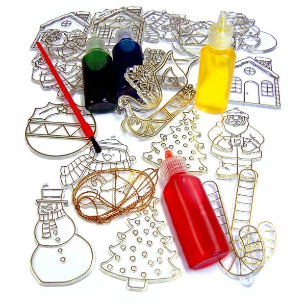 Glassmalingssett til jul – 24 dekorasjoner med maling