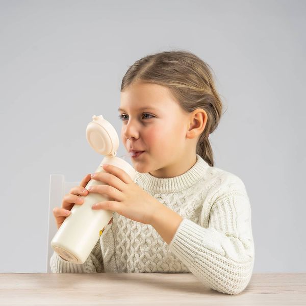 Drikkeflaske med sugerør - Krem