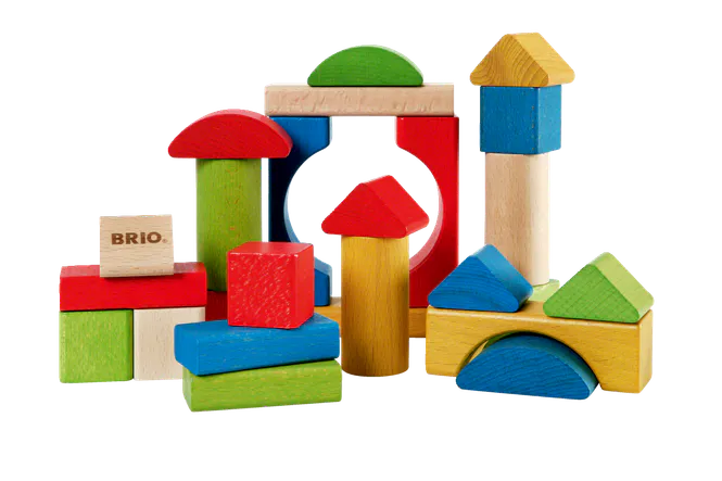 Hovedbilde BRIO® fargede byggeklosser i tre - 25 deler