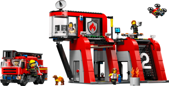 Hovedbilde LEGO® City Brannstasjon med brannbil - 843 deler