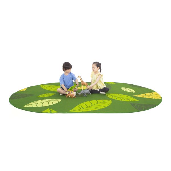 Leketeppe med bladmønster – 300 x 200 cm
