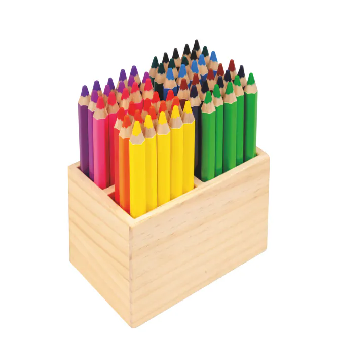 Hovedbilde Fargeblyanter i trestativ, 60 stk, tykke, 12 ...