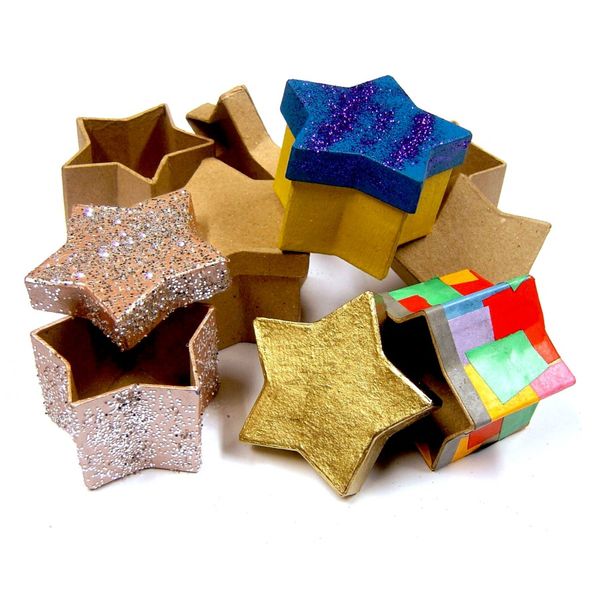 Papier-mâché Stjerneesker – Pakke à 10