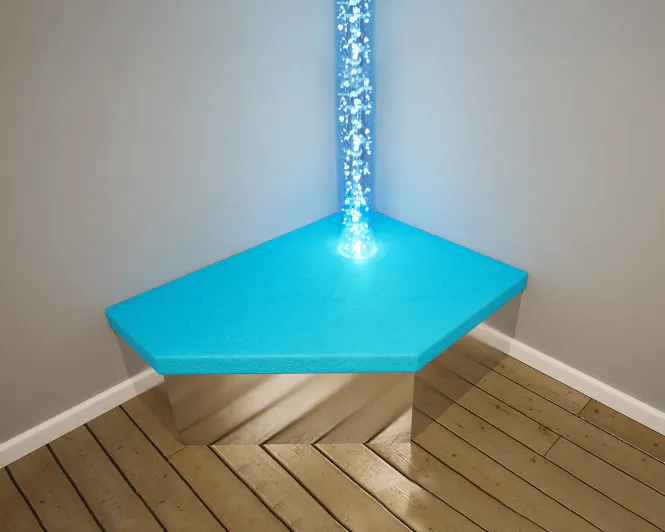 Hovedbilde Boblerør-podium med speil – Hjørne, stor